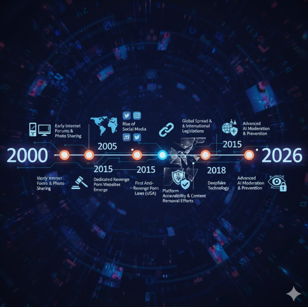 사회적 대응: 2010년대 중반부터 전문 유포 사이트의 등장에 대응해 미국 등 각국에서 관련 법안이 제정되기 시작했음을 나타냅니다.