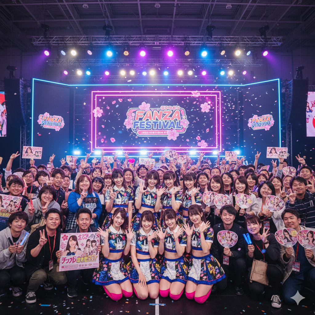 아이돌화된 배우 팬덤: 무대 위 배우들은 화려한 무대의상을 입고 밝은 미소를 지으며 팬들과 소통합니다. 이는 일본의 '오시카츠(Oshi-katsu, 덕질)' 문화가 성인 콘텐츠 영역까지 확장되어, 배우들이 연예인이나 아이돌과 유사한 위상을 가지고 있음을 시사합니다. 아이돌화된 배우 팬덤: 무대 위 배우들은 화려한 무대의상을 입고 밝은 미소를 지으며 팬들과 소통합니다. 이는 일본의 '오시카츠(Oshi-katsu, 덕질)' 문화가 성인 콘텐츠 영역까지 확장되어, 배우들이 연예인이나 아이돌과 유사한 위상을 가지고 있음을 시사합니다.