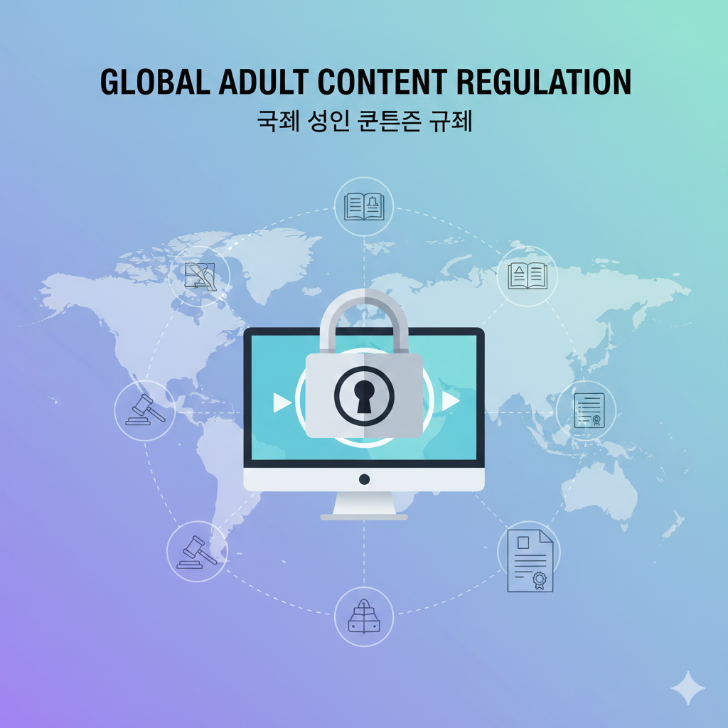 글로벌 규제와 법적 테두리: 세 번째 이미지는 세계 지도와 자물쇠 아이콘을 결합하여, 성인 콘텐츠가 직면한 국제적인 법적 규제와 보안의 중요성을 강조합니다. 글로벌 규제와 법적 테두리: 세 번째 이미지는 세계 지도와 자물쇠 아이콘을 결합하여, 성인 콘텐츠가 직면한 국제적인 법적 규제와 보안의 중요성을 강조합니다.
