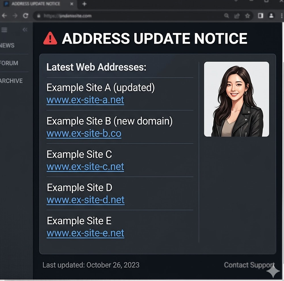 한국야동사이트 주소 변경 공지 캡처