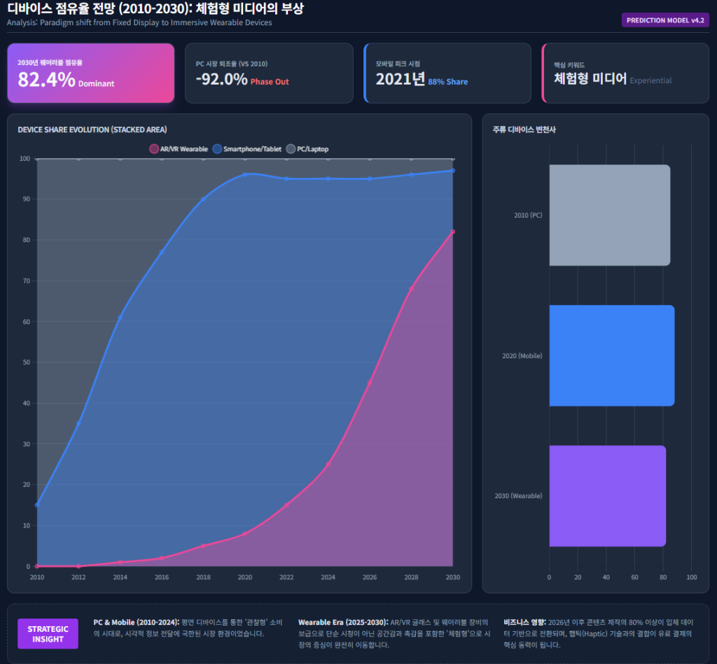 성인 콘텐츠 시청 디바이스 점유율 예측 그래프 