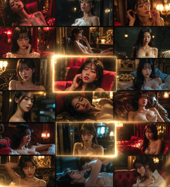 2026년 상반기 전 세계적으로 수천만 회의 조회수를 기록하며 한국 성인 콘텐츠의 저력을 과시한 레전드 명작 16편의 결정적 장면들이 황금 비율에 맞춰 배치된 화려하고 압도적인 분위기의 콜라주 포스터 이미지
